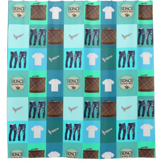 Duschvorhang, Männerbad Duschvorhang (Vorderseite)