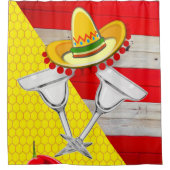 Duschvorhang mexikanische Sombrero Drinks (Vorderseite)