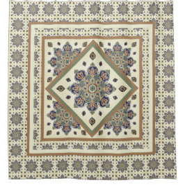 Duschvorhang mit aufwändigem Medaillondesign