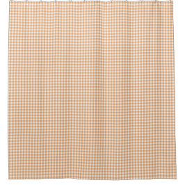 Duschvorhang mit beigem und weißem Gingham-Muster 
