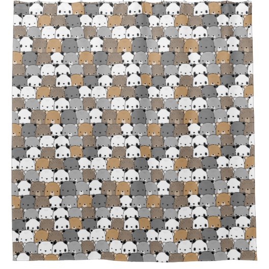 Duschvorhang mit bezaubernden Bären (Vorderseite)