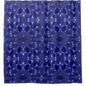 Duschvorhang mit blauem geometrischen Muster  (Vorderseite)