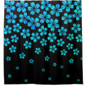 Duschvorhang mit blauem Sakura (Vorderseite)