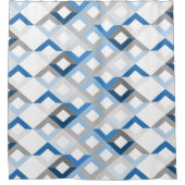 Duschvorhang mit blauen Chevronen (Vorderseite)