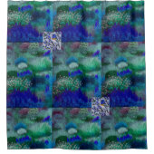 Duschvorhang mit blauen Wiesen (Vorderseite)
