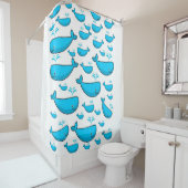 Duschvorhang mit Blauwal für Kinder (Beispiel)