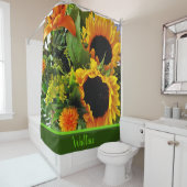 Duschvorhang mit blühenden Blumen (Beispiel)