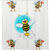 Duschvorhang mit blühenden, gelben Kids (Vorderseite)