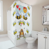 Duschvorhang mit blühenden, gelben Kids (Beispiel)