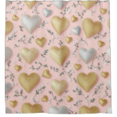 Duschvorhang mit Blush & Gold Liebe (Vorderseite)