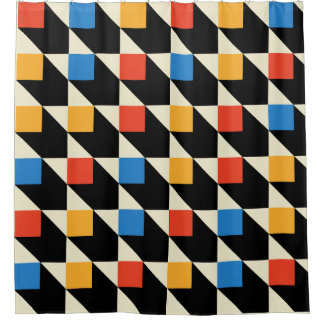 Duschvorhang mit bunten Quadraten