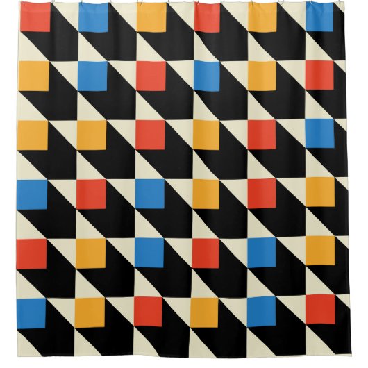Duschvorhang mit bunten Quadraten (Vorderseite)