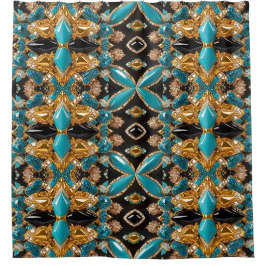 Duschvorhang mit den Bahamas-Farben (Vorderseite)