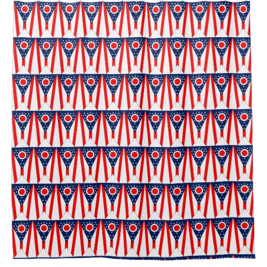 Duschvorhang mit der Flagge von Ohio Staat, USA (Vorderseite)