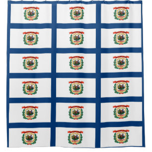 Duschvorhang mit der Flagge von West Virginia, USA