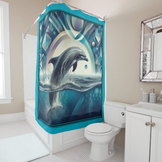 Duschvorhang mit Dolphin. (Beispiel)
