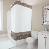 Duschvorhang mit Eichenholzrahmen (Beispiel)