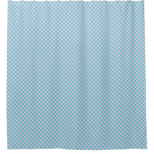 Duschvorhang mit einem hellblauen und weißen  (Vorderseite)