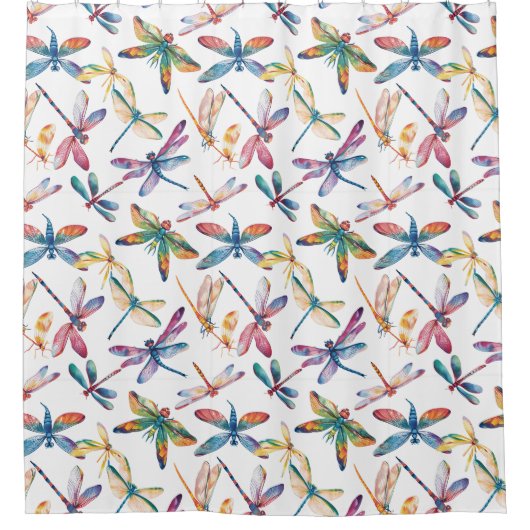 Duschvorhang mit farbenfrohen Drachenfliegendesign (Vorderseite)