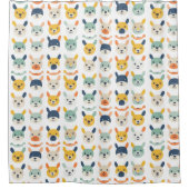 Duschvorhang mit farbenfrohen Krittern (Vorderseite)