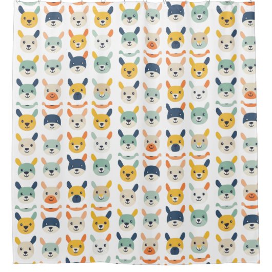 Duschvorhang mit farbenfrohen Krittern (Vorderseite)