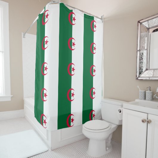 Duschvorhang mit Flagge Algeriens (Beispiel)