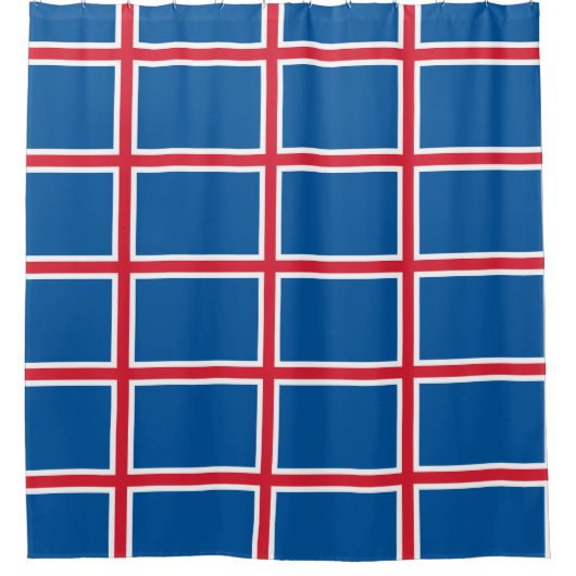 Duschvorhang mit Flagge Islands (Vorderseite)