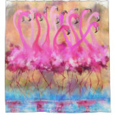 Duschvorhang mit Flamingos (Vorderseite)