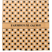 Duschvorhang mit geometrischen kleinen Quadraten (Vorderseite)