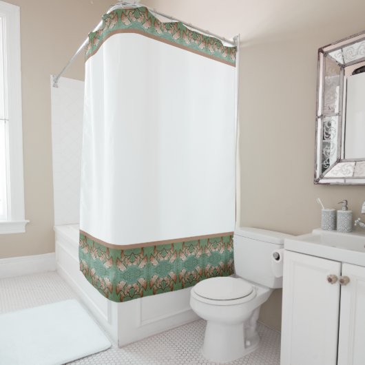 Duschvorhang mit Gingko-Leaf-Grenze (Beispiel)