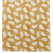 Duschvorhang mit goldenen und weißen Blätter (Vorderseite)