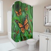 Duschvorhang mit grünem Schmetterling (Beispiel)