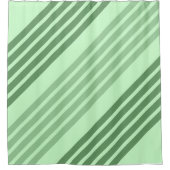 Duschvorhang mit grünen Diagonalstreifen (Vorderseite)
