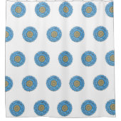 Duschvorhang mit handgezeichnetem Mandala-Design (Vorderseite)