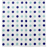 Duschvorhang mit hellen und dunkelblauen Punkten (Vorderseite)