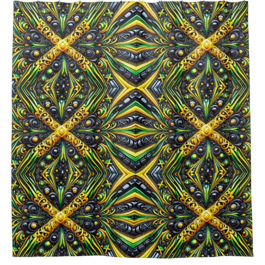 Duschvorhang mit jamaikanischen Farben (Vorderseite)