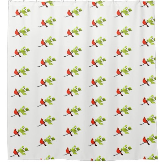 Duschvorhang mit Kardinal Bird und Baumzweig (Vorderseite)