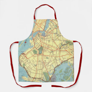 Duschvorhang mit Karte von Brooklyn NY Schürze
