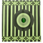 Duschvorhang mit kreisförmigem grünen Streifen (Vorderseite)