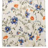 Duschvorhang mit lebendigen blauen und orangen Blu (Vorderseite)