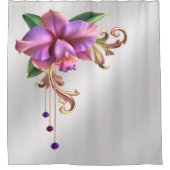 Duschvorhang mit lila Blume (Vorderseite)