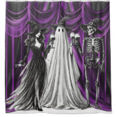 Duschvorhang mit lila gotischem Halloween-Party (Vorderseite)