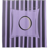 Duschvorhang mit lila schwarzem Streifen (Vorderseite)