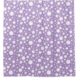 Duschvorhang mit lila Spots