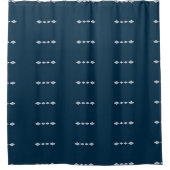 “Duschvorhang mit maritim-blauem Musterdesign” Duschvorhang (Vorderseite)