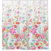 Duschvorhang mit mehrfarbigen Frühlingsblumen (Vorderseite)