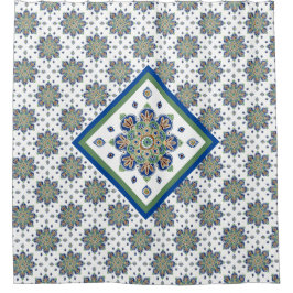 Duschvorhang mit Mehrfarbigen Medallien