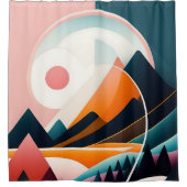 Duschvorhang mit Mid-Century-Modern-Kunst (Vorderseite)