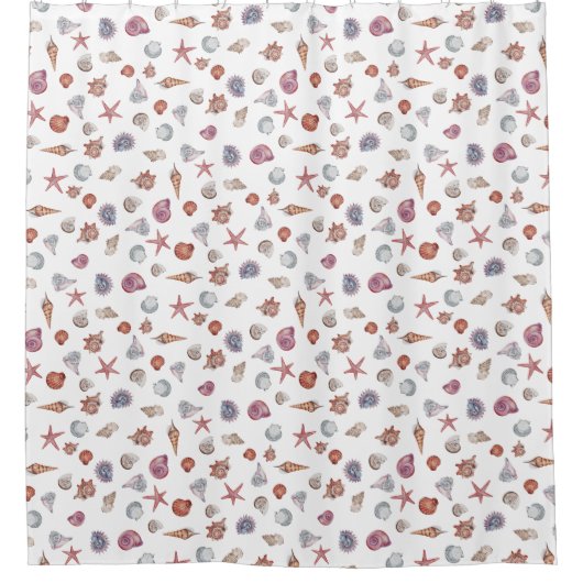 Duschvorhang mit Muscheln (Vorderseite)