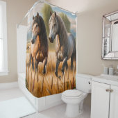 Duschvorhang mit Pferden (Beispiel)